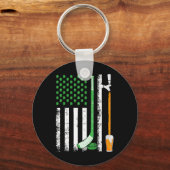 Ierse Amerikaanse vlag Ierland St. Patrick's Day B Sleutelhanger (Voorkant)
