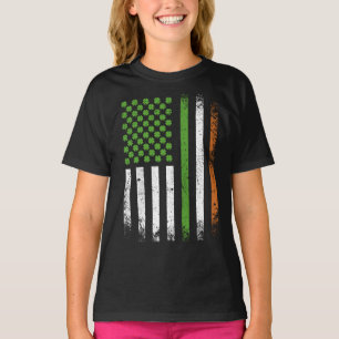 Ierse Amerikaanse Vlag Ierland Vlag Meisje T-shirt