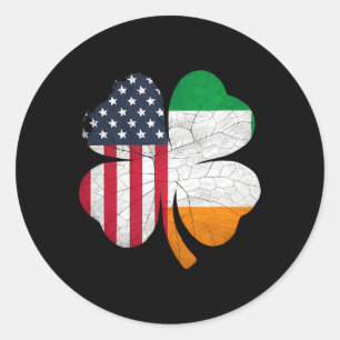 Ierse Amerikaanse vlag Ierland vlag St Patricks Da Ronde Sticker