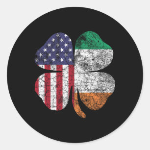 Ierse Amerikaanse vlag Ierland vlag St. Patrick's Ronde Sticker