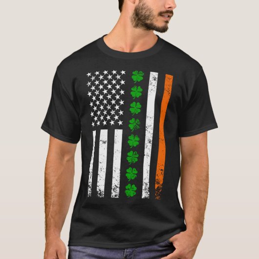 Ierse Amerikaanse vlag Ierse vlag St Patrick's Day T-shirt (Voorkant)