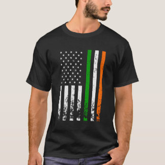Ierse Amerikaanse vlag Ierse vlag St Patrick's Day T-shirt