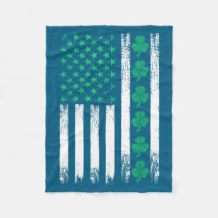 Ierse Amerikaanse Vlag Klavers Sint Patrick Shamro Fleece Deken