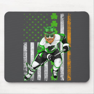 Ierse Amerikaanse vlag Lucky Hockey St. Patrick's  Muismat