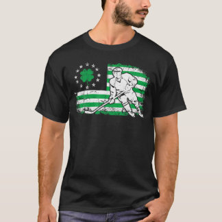 Ierse Amerikaanse vlag Lucky Hockey St. Patrick's  T-shirt