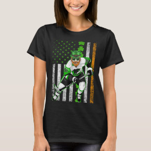 Ierse Amerikaanse vlag Lucky Hockey St. Patrick's T-shirt
