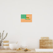 Ierse Amerikaanse vlag Poster (Keuken)