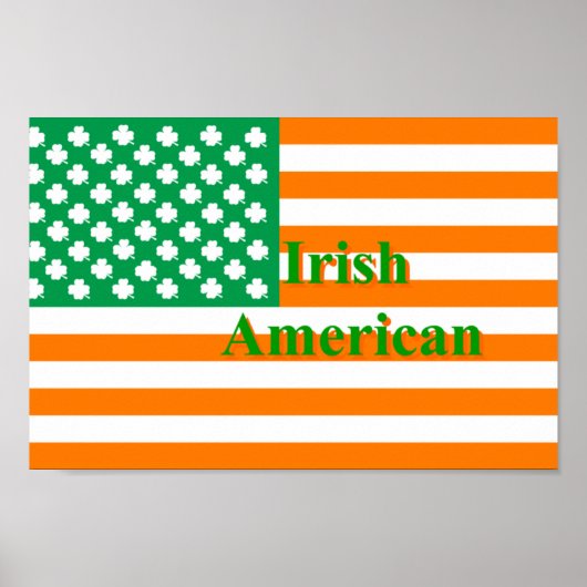 Ierse Amerikaanse vlag Poster (Voorkant)