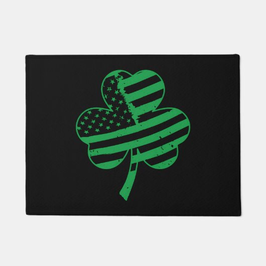 Ierse Amerikaanse vlag Shamrock voor Deurmat (Voorkant)
