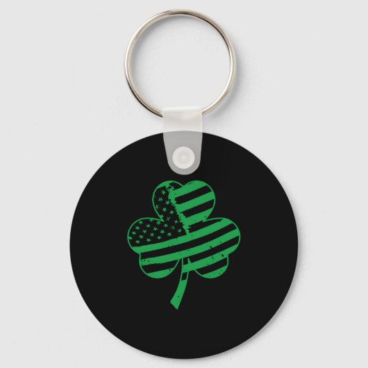 Ierse Amerikaanse vlag Shamrock voor Sleutelhanger (Voorkant)
