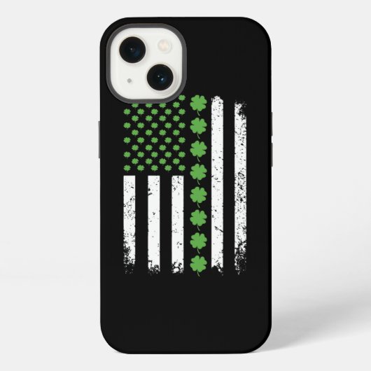 Ierse Amerikaanse vlag St. Patrick s Day Shamrock iPhone Hoesje (Achterkant)