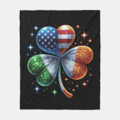 Ierse Amerikaanse vlag ST PATRICKS DAG Fleece Deken (Voorkant)