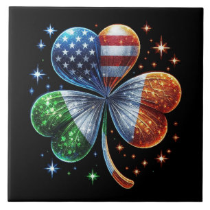 Ierse Amerikaanse vlag ST PATRICKS DAG Tegeltje