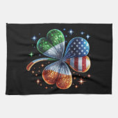Ierse Amerikaanse vlag ST PATRICKS DAG Theedoek (Horizontaal)