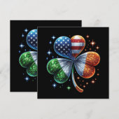 Ierse Amerikaanse vlag ST PATRICKS DAY Kaart (Voorkant / Achterkant)