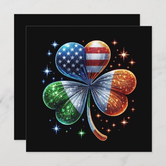 Ierse Amerikaanse vlag ST PATRICKS DAY Kaart (Voorkant / Achterkant)