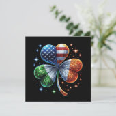Ierse Amerikaanse vlag ST PATRICKS DAY Kaart (Staand voorkant)
