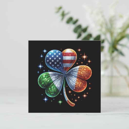 Ierse Amerikaanse vlag ST PATRICKS DAY Kaart (Staand voorkant)