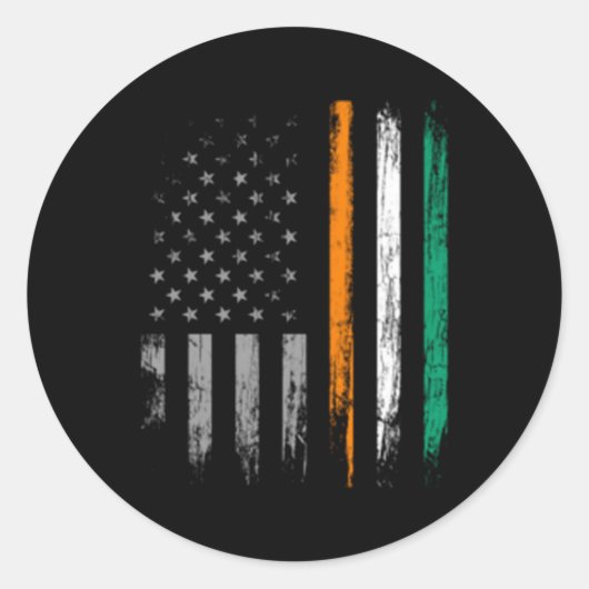Ierse Amerikaanse vlag St Patrick's Day Ronde Sticker (Voorkant)