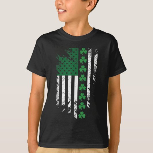 Ierse Amerikaanse vlag St. Patrick's Day T-shirt (Voorkant)