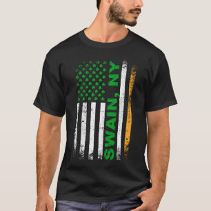 Ierse Amerikaanse vlag SWAIN, NY T-shirt