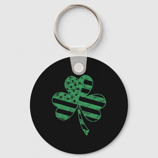 Ierse Amerikaanse vlag vintage klaver St. Patrick' Sleutelhanger (Voorkant)