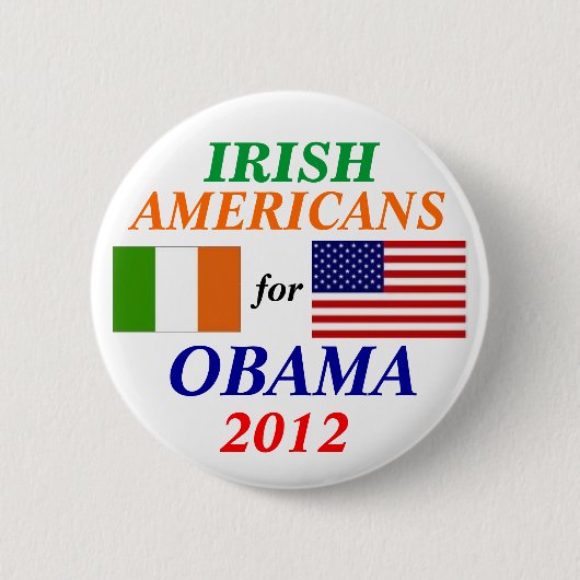 Ierse Amerikanen voor Obama Ronde Button 5,7 Cm (Voorkant)