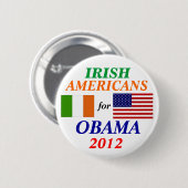 Ierse Amerikanen voor Obama Ronde Button 5,7 Cm (Voorkant /achterkant)