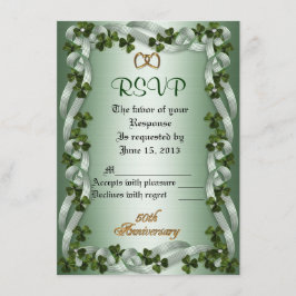 Ierse antwoordkaart voor 50ste verjaardag RSVP Kaart