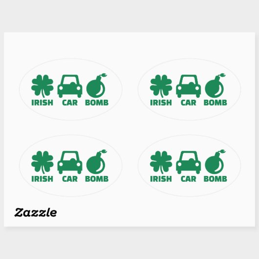 Ierse autobom ovale sticker (Vel)