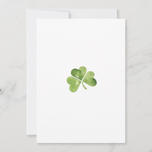 Ierse baby Shamrock Hartelijk dank voor uw baptism Bedankkaart (Achterkant)