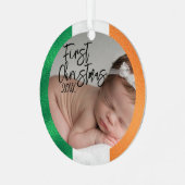 Ierse baby's eerste kerstfeest metalen ornament (Voorkant links)