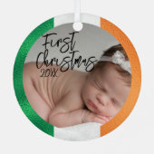 Ierse baby's eerste kerstfeest metalen ornament (Achterkant)