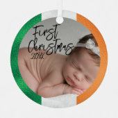 Ierse baby's eerste kerstfeest metalen ornament (Voorkant)
