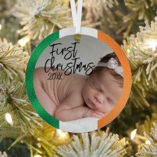 Ierse baby's eerste kerstfeest metalen ornament