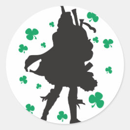 Ierse Bagpiper-Stickers Ronde Sticker