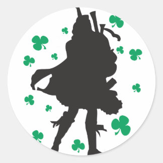 Ierse Bagpiper-Stickers Ronde Sticker