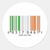 Ierse barcode vlag ronde sticker (Voorkant)