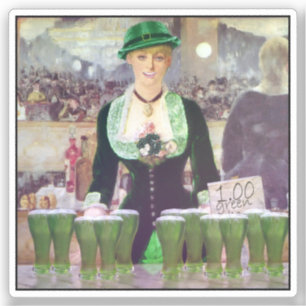Ierse barmeisje St. Patrick's Day Sticker