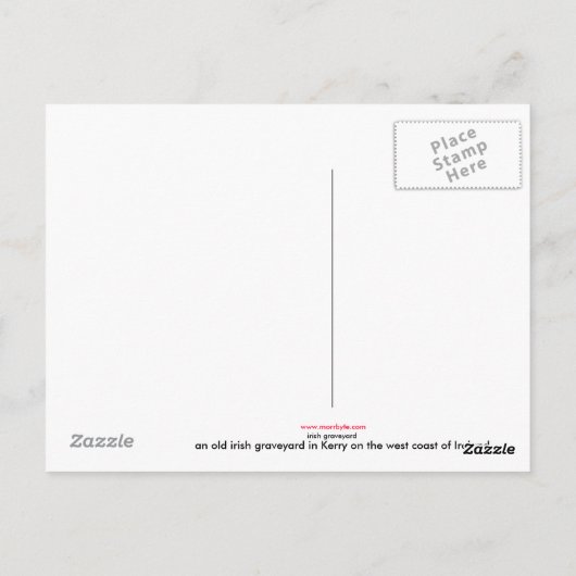 ierse begraafplaats briefkaart (Achterkant)
