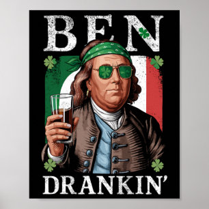 Ierse Ben Drankin Bier - St Pattys Mannen en Vrouw Poster