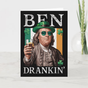 Ierse Ben dronk bier - St Pattys mannen en vrouwen Kaart
