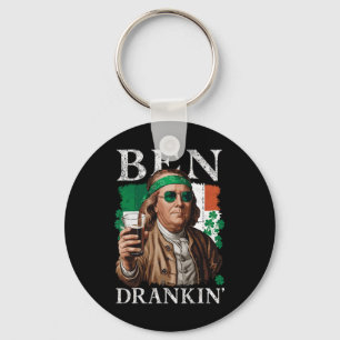 Ierse Ben dronk bier - St Pattys mannen en vrouwen Sleutelhanger
