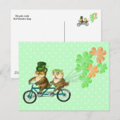 Ierse bicyсleuilen met klaver baloons briefkaart (Voorkant / Achterkant)