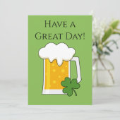 Ierse Biermok met Klavertjevier | Personaliseer Feestdagenkaart (Staand voorkant)