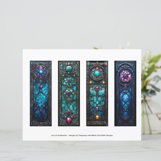 ierse Bladwijzer, keltisch Glas in lood Bladwijzer (Staand voorkant)