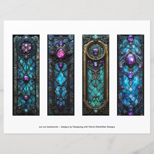 ierse Bladwijzer, keltisch Glas in lood Bladwijzer (Achterkant)