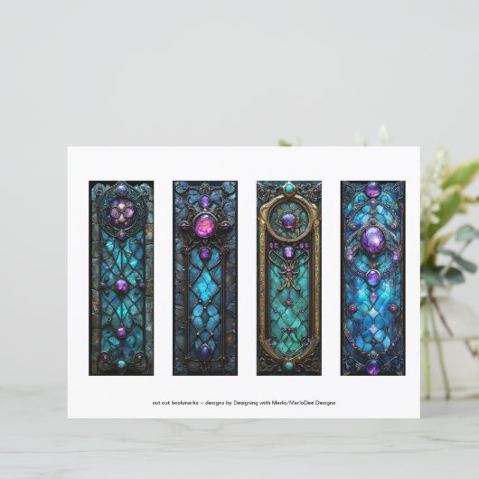 ierse Bladwijzer, keltisch Glas in lood Bladwijzer (Staand voorkant)