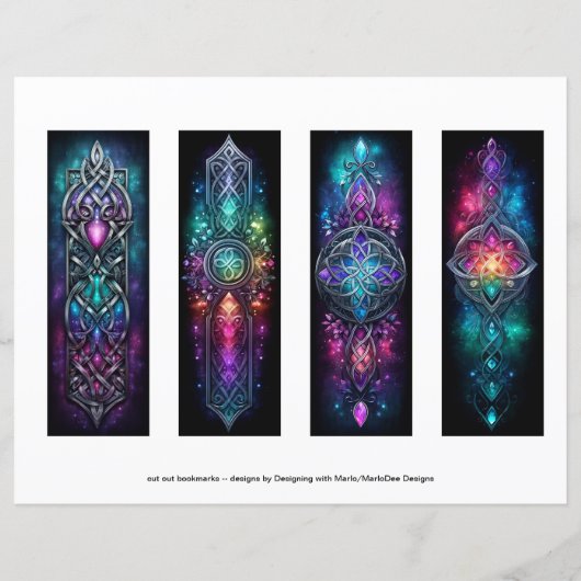 ierse Bladwijzer, keltisch Glas in lood Bladwijzer (Achterkant)