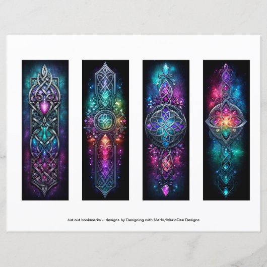 ierse Bladwijzer, keltisch Glas in lood Bladwijzer (Voorkant)